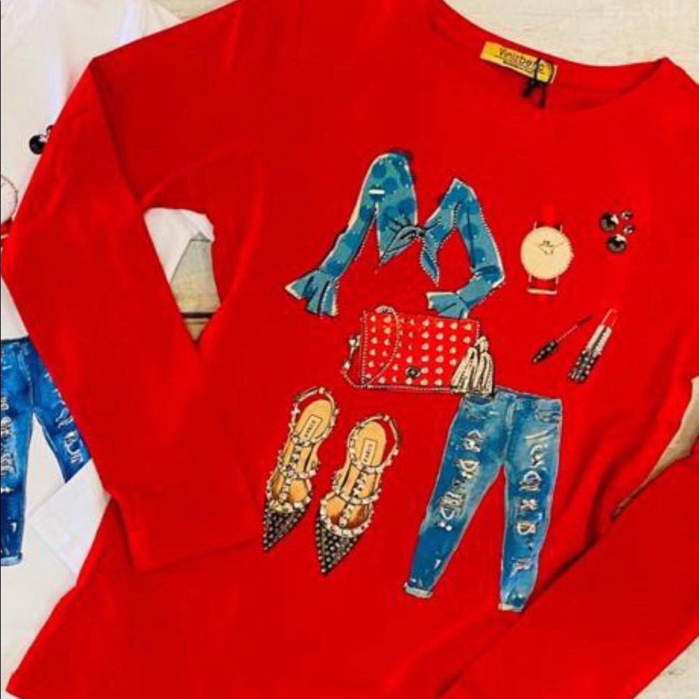 Vinizbena size Small color Red Long sleeve